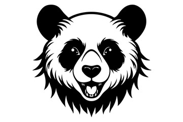 Panda head vector tattoo design with light strokes