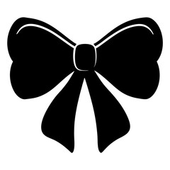 Elegant Black Bow Silhouette, a Classic Symbol of Celebration and Decoration