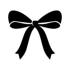 Elegant Black Bow Silhouette A Symbol of Celebration, Decoration, and Festive Cheer