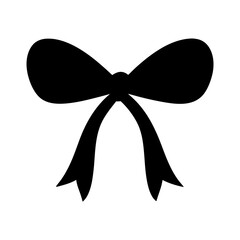 Elegant black bow illustration, perfect for adding a touch of sophistication