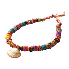 Artistic Anklet with Asymmetrical Pattern Isolated on Transparent Background