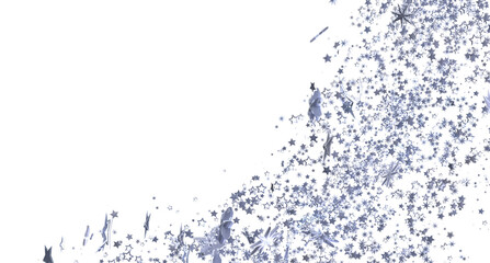 Elegant silver stars burst on white. Perfect for festive designs, cards, and celebrations.