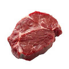Fototapeta premium Fresh, raw beef steak isolated on a white background, ideal for culinary recipes