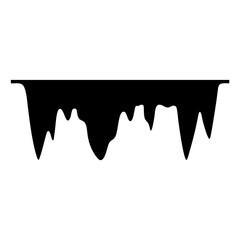 Black drip element with uneven liquid surface illustration on white background