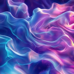 Obraz premium Vibrant Iridescent Fabric Waves in Purple Blue Pink Hues