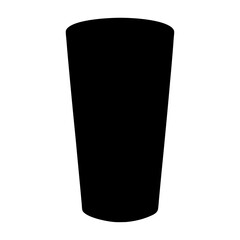 Stylized Black Cup Silhouette on White Background for Beverage or Liquid