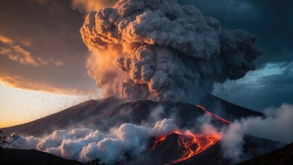 Perilous hot cloud resulting from volcanic activity