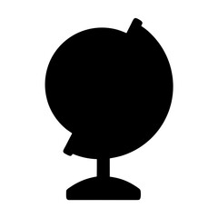 Silhouette of a world globe, a symbol of education and exploration