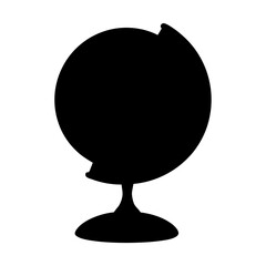 Silhouette of a globe on a stand, representing world, geography and education