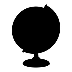 Fototapeta premium A black silhouette of a globe used for geography and education