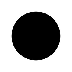Simple graphic featuring a black circle on a white background illustration