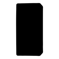 Abstract Black Rectangular Shape with Rounded Corner Against a White Background