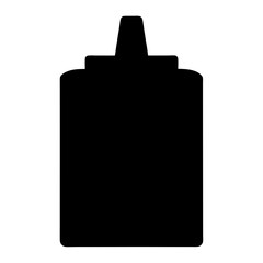 Black silhouette of a sauce bottle, possibly ketchup, mustard, or mayonnaise