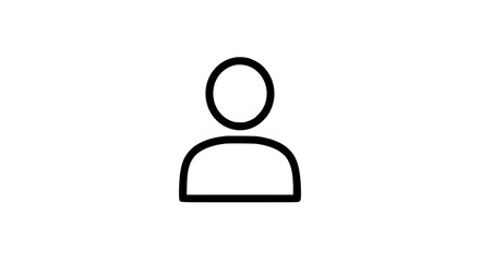User Icon Person Symbol Profile Avatar Simple Human Figure Black Outline