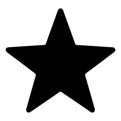 Simple black star with rounded points, vector illustration, on a white background