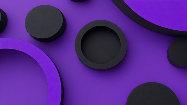 Abstract purple geometric shapes.