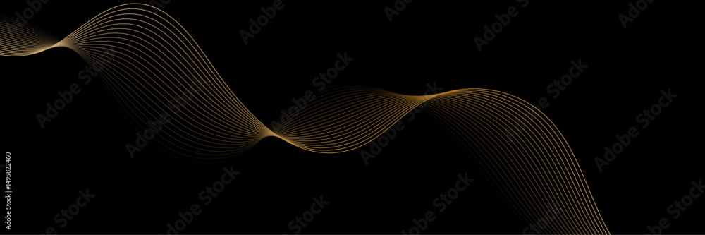 Aufkleber abstract golden linear background. flowing particles future technology concept abstract gradient and