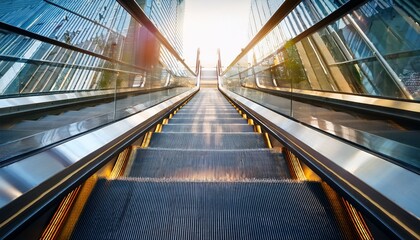 Fototapeta premium moving escalator in the city