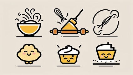 Minimalist Baking Icons with Fun Pastry Elements
