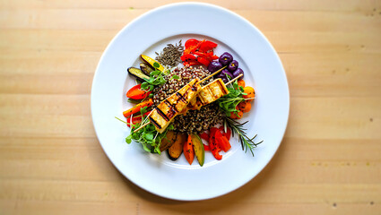 Ship navigating through a colorful ocean under a vibrant sky illustration