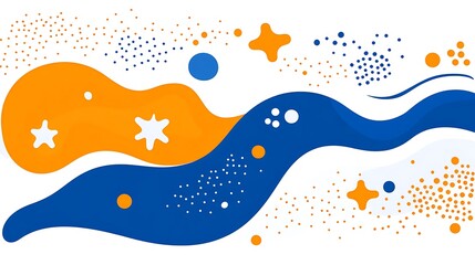 Abstract Blue Orange Wave Design.