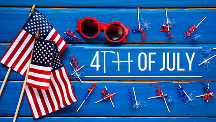 Fourth of July patriotic USA flag illustration with stars and stripes, a symbol of independence day in the United States