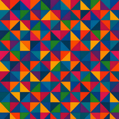 Fototapeta premium Seamless geometric pattern with vibrant triangular mosaic in bold colors