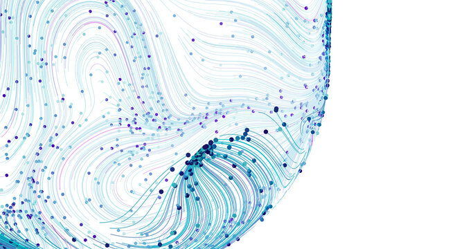 Abstract background with flowing lines and data points. Perfect for technology, AI, and network concepts.