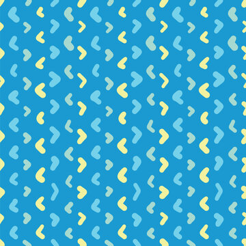 Tiny simple arrow wallpaper pattern vector. Scribbled angles wrapping design seamless in blue, green and yellow.