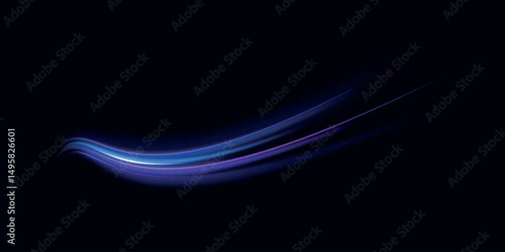Poster neon color glowing lines background, high-speed light trails effect. modern abstract high-speed ligh