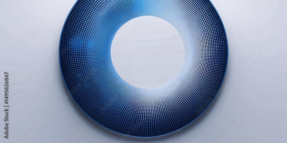 Poster intricate blue circular design showcasing a gradient pattern illuminated against a light background