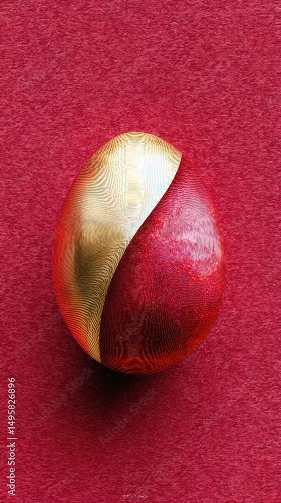 Poster chromatic minimalism digital-age easter egg design with post-analog texture, vibrant color-block aes