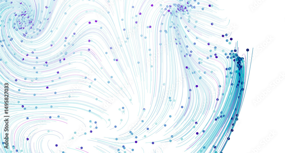 Aufkleber beautiful abstract background with swirling blue lines and dots. perfect for websites, presentations
