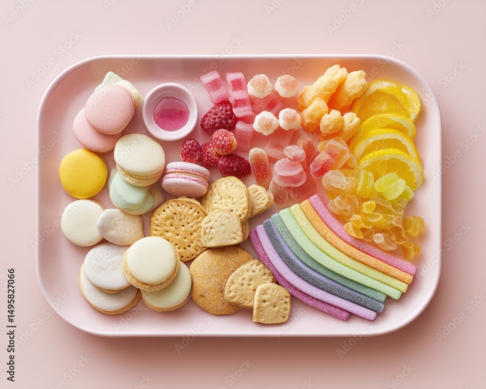 Poster pastel playground whimsical food styling meets color theory - millennial and gen z snack aesthetic f