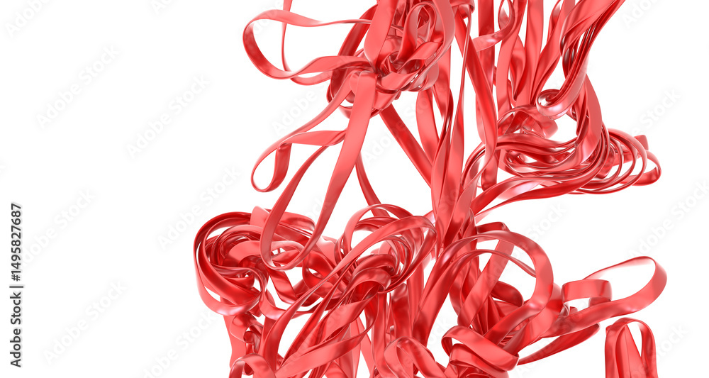 Aufkleber modern, abstract image of swirling red ribbons. ideal for design projects needing a vibrant, energet
