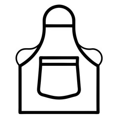 Apron line art icon on white background.