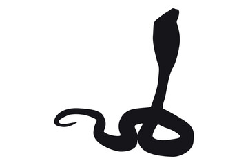 Obraz premium Abstract black silhouette of a stylized snake or worm coiled on a white background