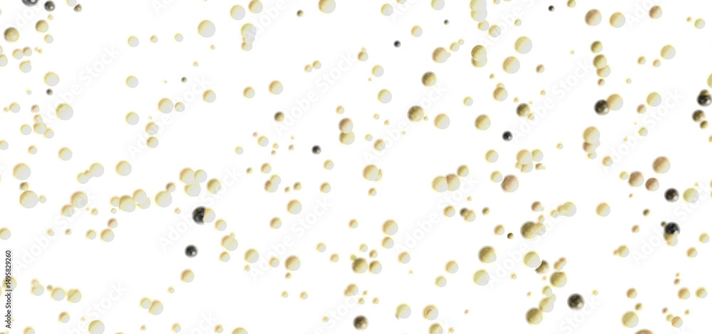 Aufkleber beautiful abstract image of gold and silver spheres floating on a white background. perfect for webs