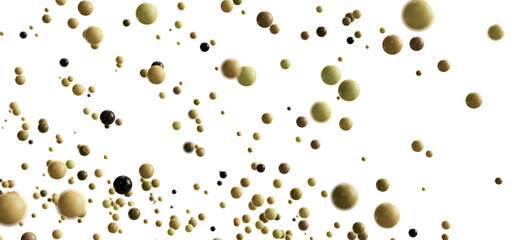 High-quality stock photo of abstract beige and brown spheres floating on a white background. Ideal for design projects.