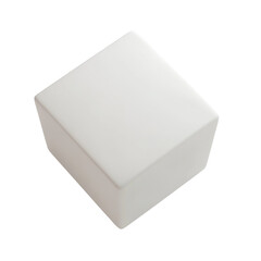 Minimalist White Cube Object on a Plain Background for Modern Design and Decor on transparent background