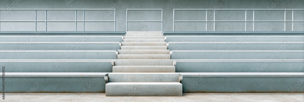 Aufkleber minimalist stadium architecture sleek empty bleachers capturing anticipation and design potential fo