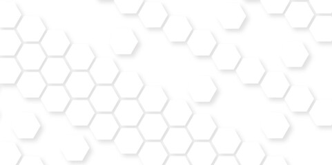 Abstract seamless honeycomb hexagon background. Geometric texture white gray pattern design.
