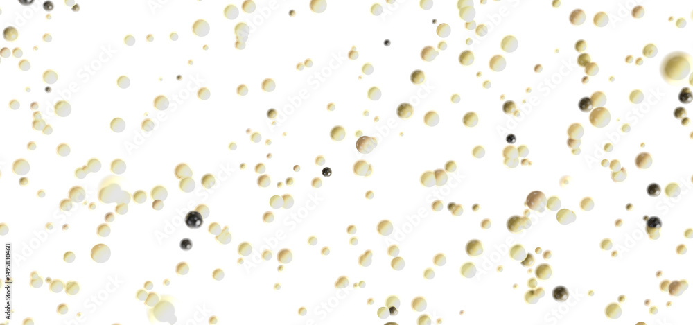 Aufkleber Modern abstract background image featuring floating yellow and gray spheres on a white backdrop. Ideal for design projects.