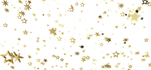 Beautiful image of gold stars falling on a white background. Perfect for celebrations, holidays, and more!
