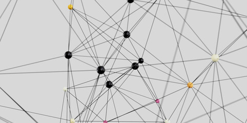 Obraz premium Complex network visualization. Nodes connected by lines. Abstract background.