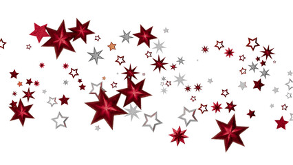 Festive background with red and silver stars. Perfect for Christmas, holidays, and celebrations.
