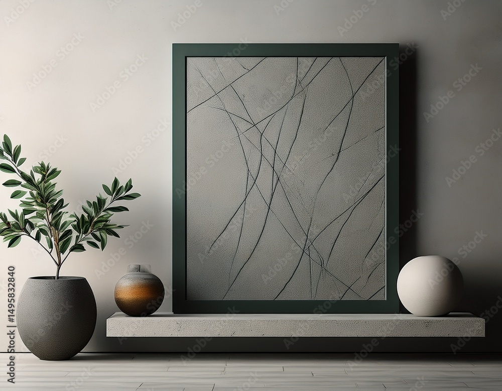 Poster this simple concrete frame with a textured vibe is great for art in trendy spaces