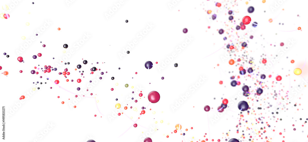 Leinwandbilder abstract background with colorful spheres and connections. ideal for tech, science, and network conc