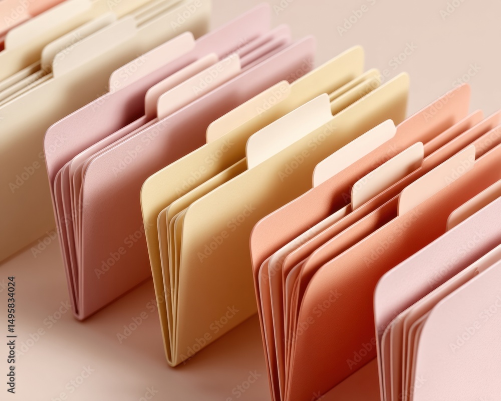 Aufkleber Soft Pastel Organizational Harmony Minimalist File Dividers Showcasing Elegant Information Management for Modern Workspaces and Digital Workflow Optimization