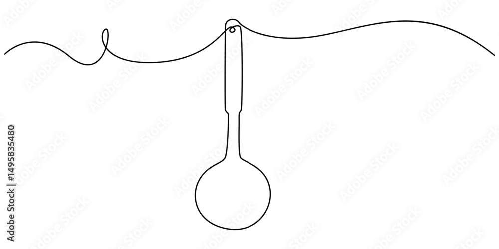 Poster spatula one line drawing, continuous line drawing of spatula. one line of spatula. kitchen tool cont